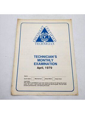 Chevrolet Certified Technician Monthly Examination Booklet April 1979